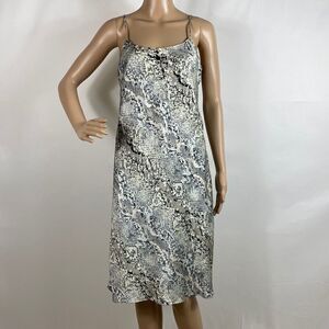 Calvin Klein sleeveless spaghetti strap animal print midi dress size 6